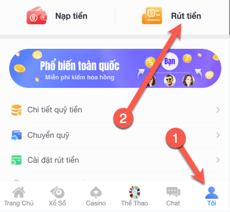 Cách rút tiền chơi lô đề online