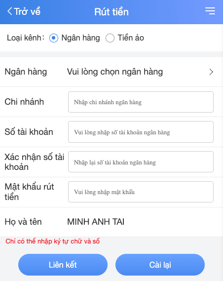 Cách nạp rút tiền chơi lô đề online